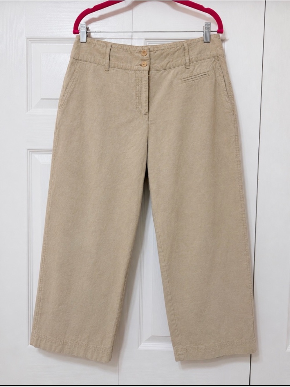 Eileen Fisher Cropped Pants Beige-Medium